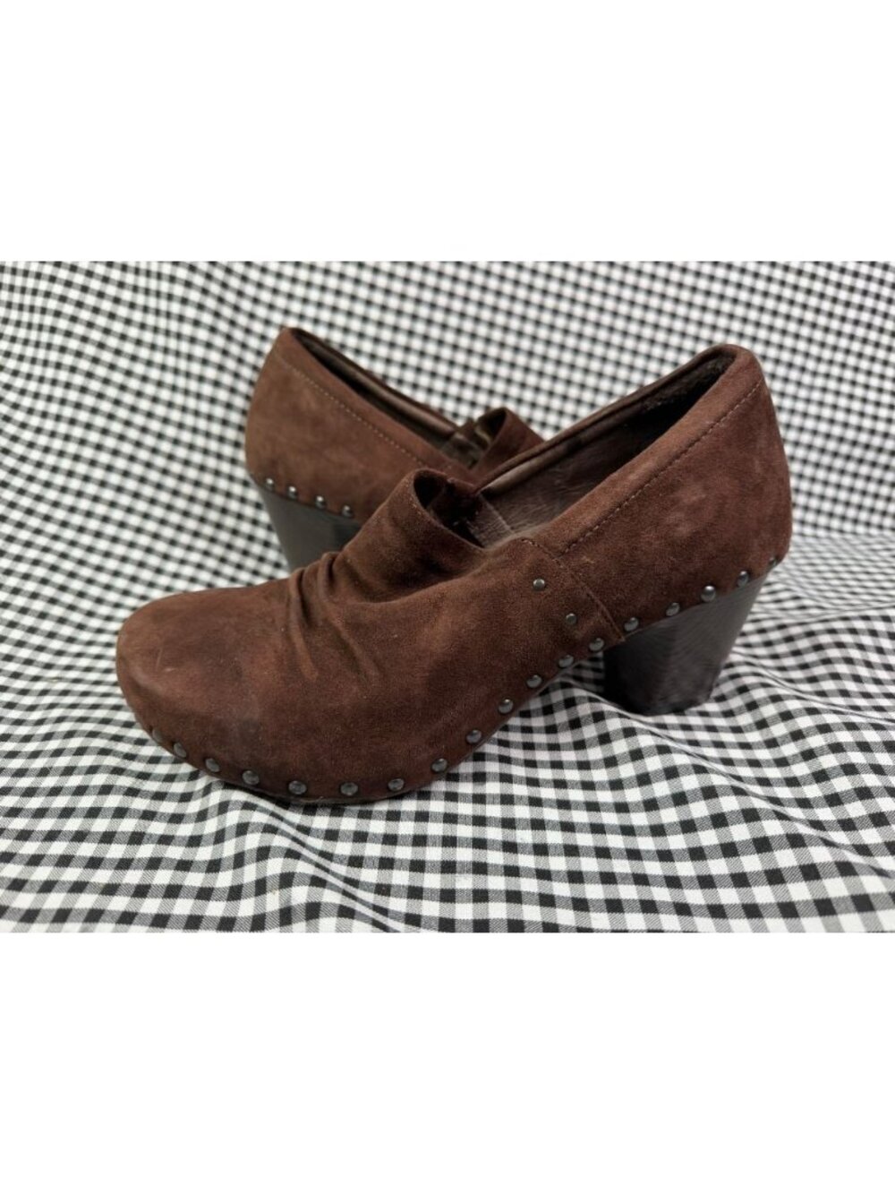 Dansko Nori Brown Suede Studded Clogs Heels Slip On Shoes EU 40 / US 9.5 Boho